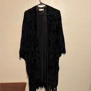 Elegant Black Floral Cape